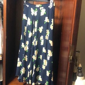 Silk Floral Skirt